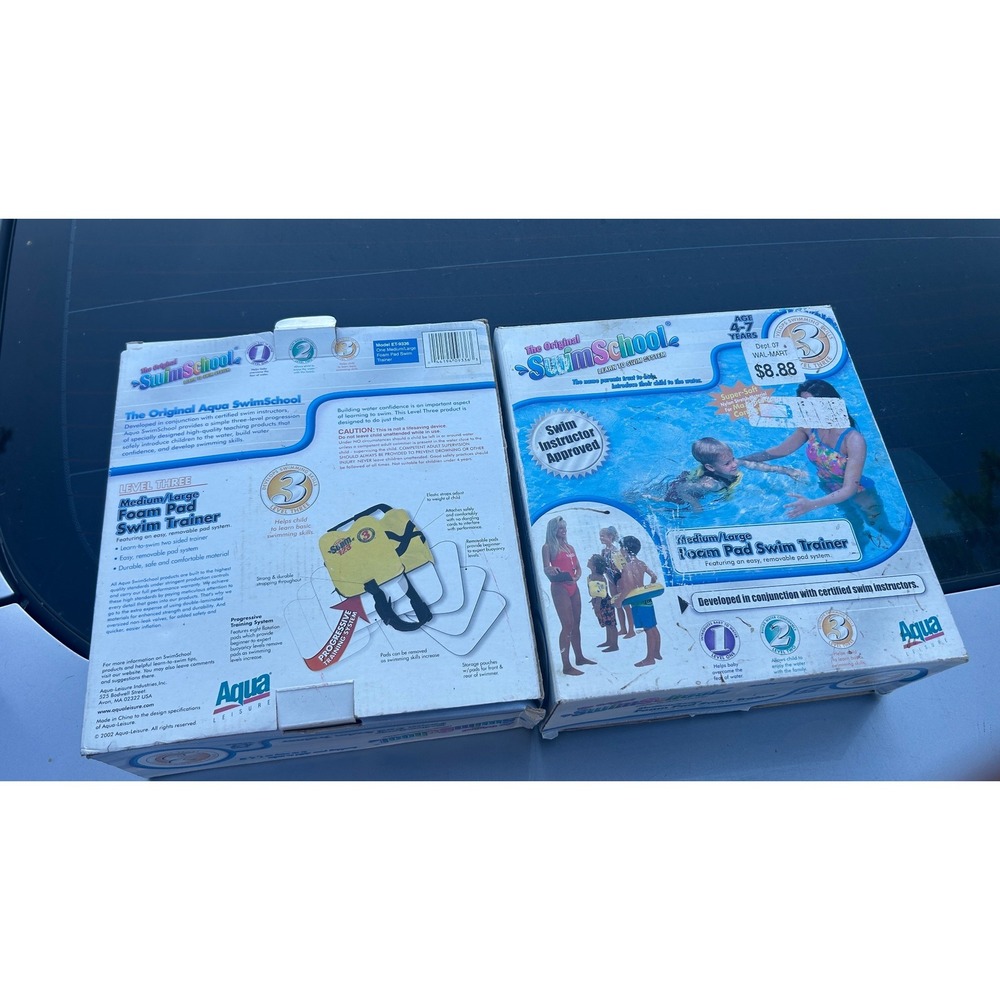 Aqua Leisure Swim Trainer M/L Yellow Foam Pad SwimSchool Level 3 2002 Vintage - Picture 5 of 8